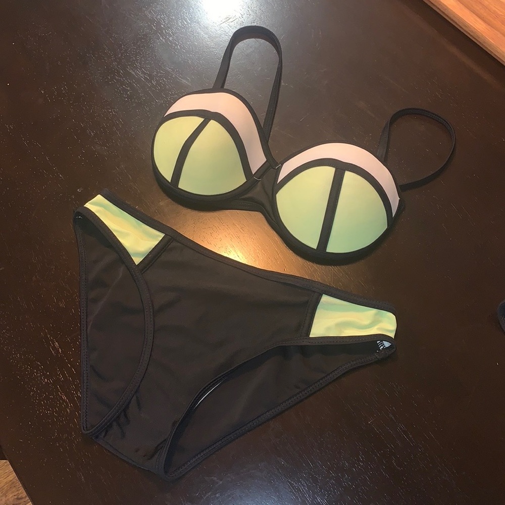 Lime Green & White Bikini